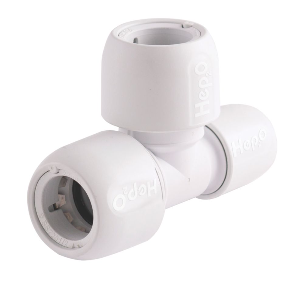 Image of Hep2O Plastic Push-Fit Reducing Tee 22mm x 15mm x 22mm 