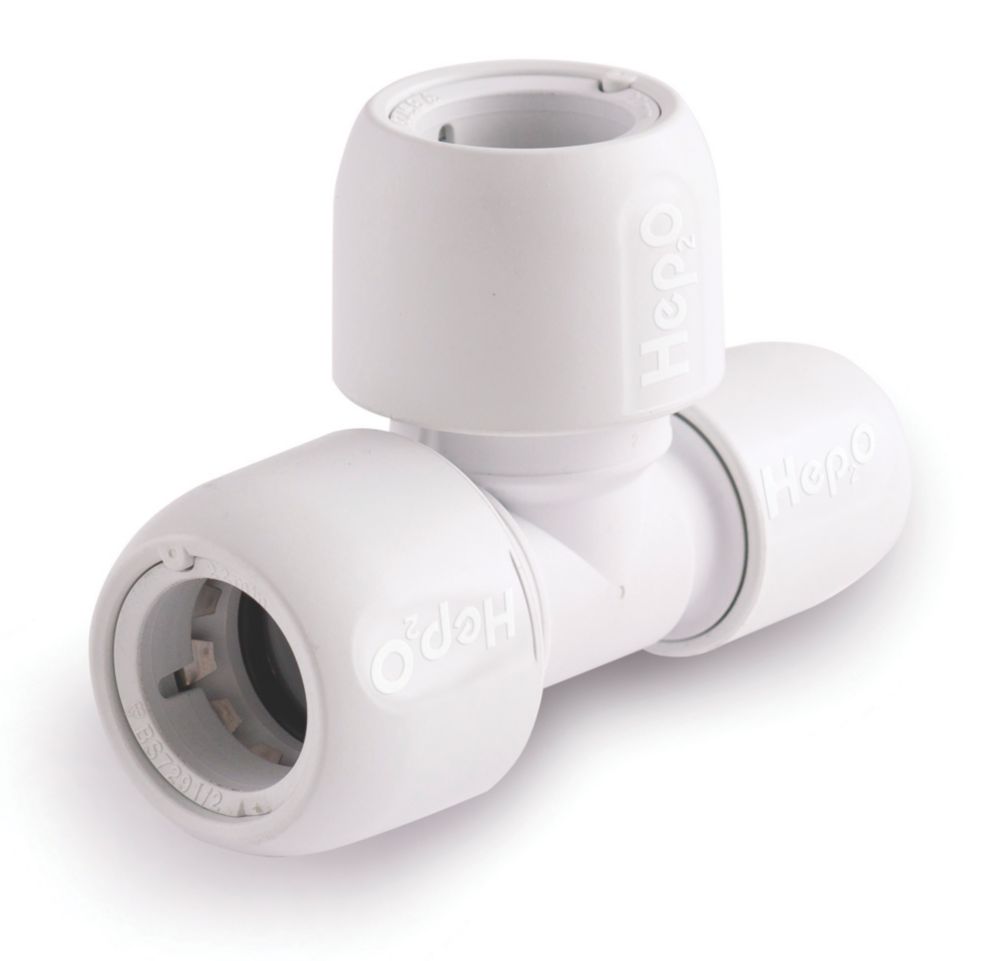 Image of Hep2O Plastic Push-Fit Reducing Tee 22mm x 15mm x 22mm 