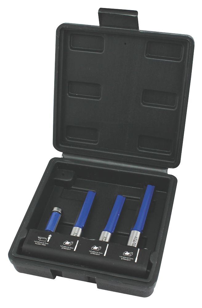 Image of 1/4 & 1/2" Shank Kitchen Worktop Cutter Set 4 Pieces 