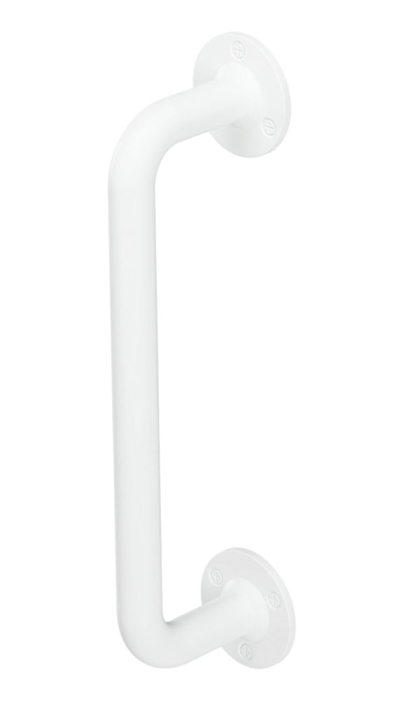 Image of Rothley Angled Household Steel Grab Rail Matt White 305mm 