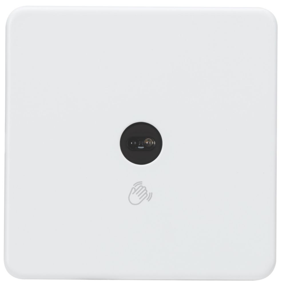 Image of Knightsbridge 2.1A 1-Gang 1-Way Light Switch Matt White with Black Inserts 