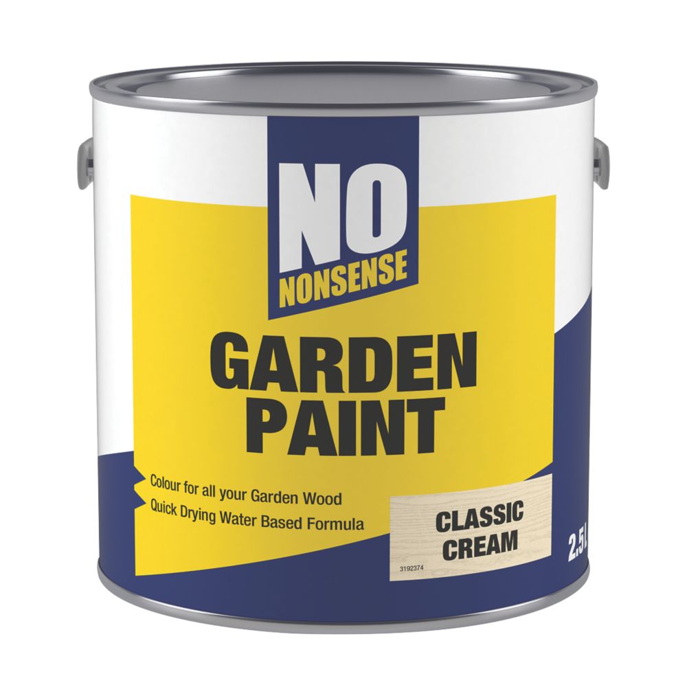 Image of No Nonsense Garden Colour Wood Paint Semi-Matt Classic Cream 2.5Ltr 