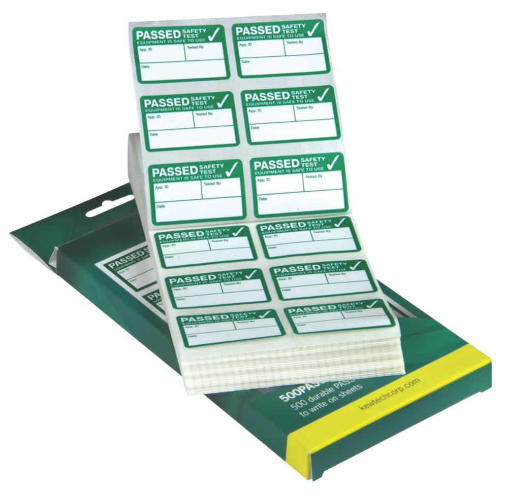 Image of Kewtech Pass Test Labels 500 Pack 