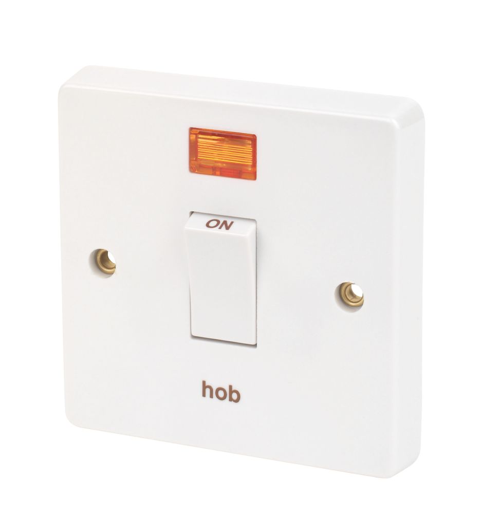 Image of Crabtree Capital 20A 1-Gang DP Hob Switch White with Neon 