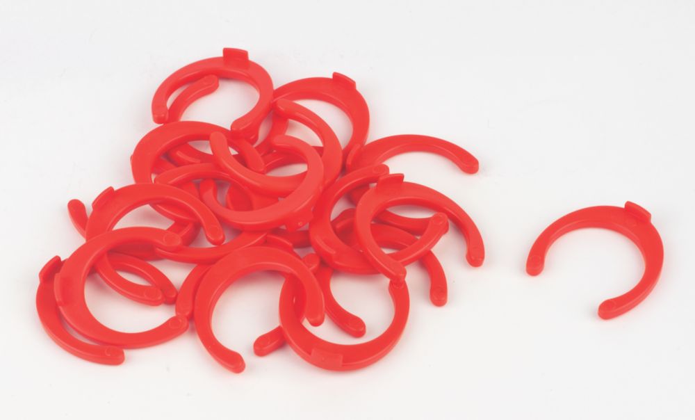 Image of FloPlast FloFit+ Collet Clips Red 15mm 20 Pack 