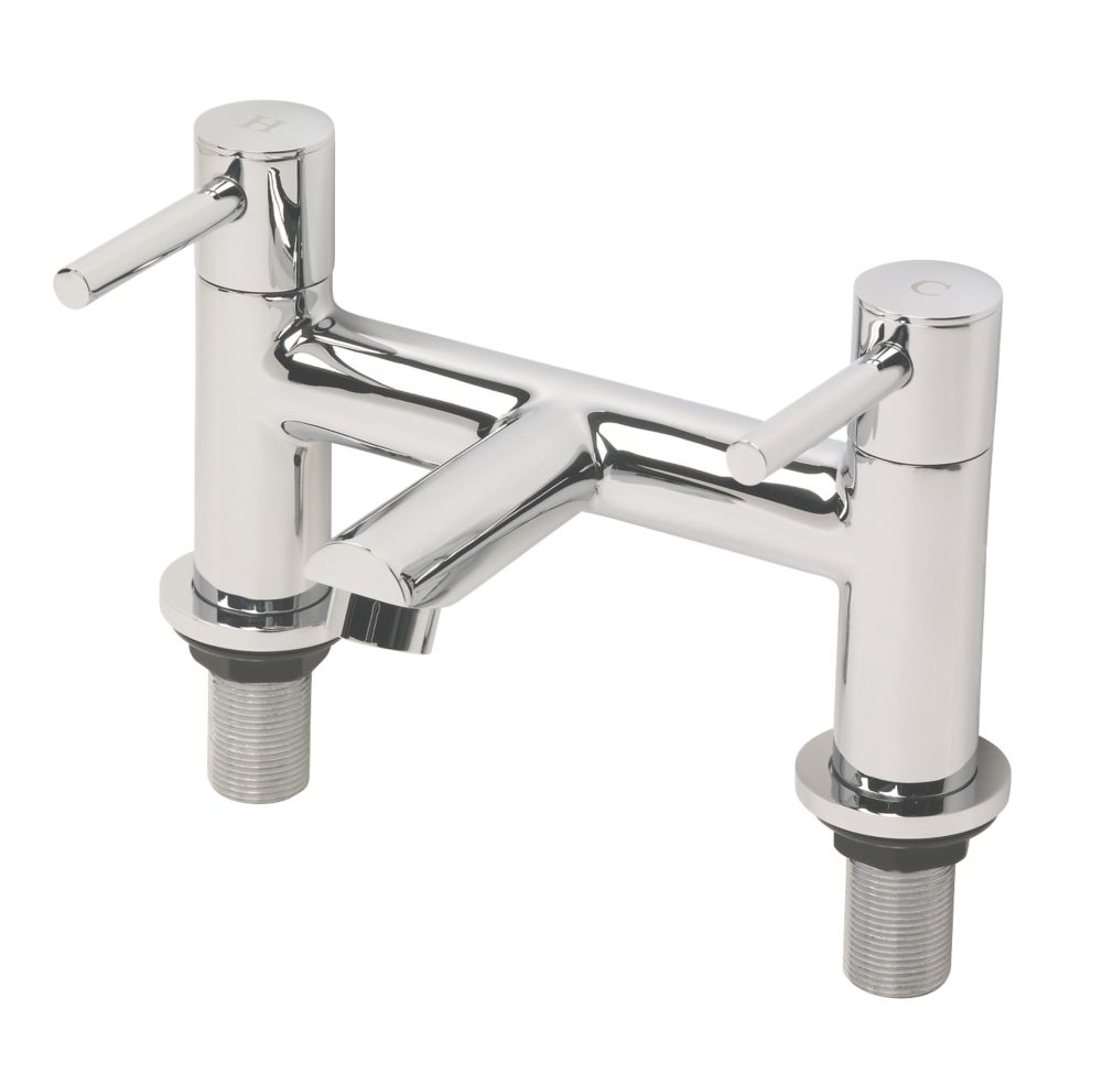 Image of Swirl Essential Dual Lever Bath Filler Bathroom Taps 