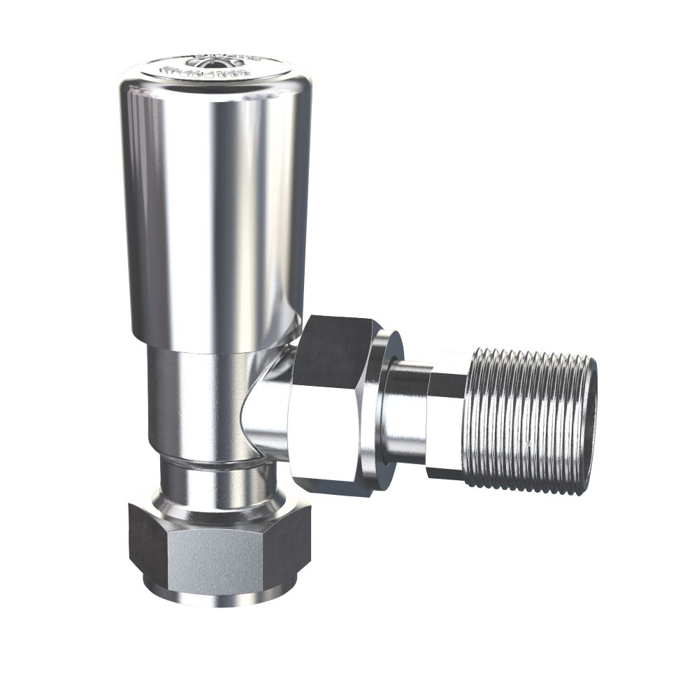 Image of Drayton Chrome Angled Lockshield 15mm x 1/2" 