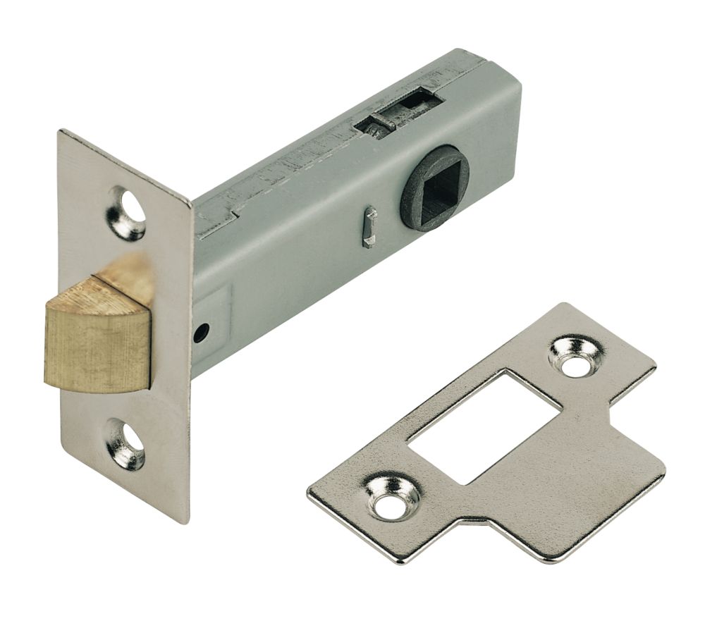Image of Nickel-Plated Tubular Latch 83mm Case - 62mm Backset 