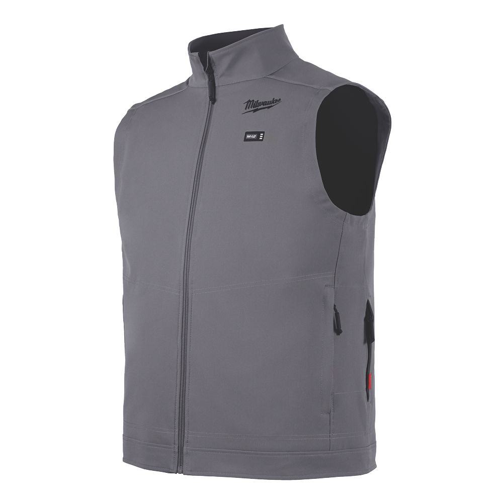 Image of Milwaukee M12HVGREY1-0 12V Li-Ion RedLithium Heated Toughshell Vest Grey XXX Large 50" Chest - Bare 