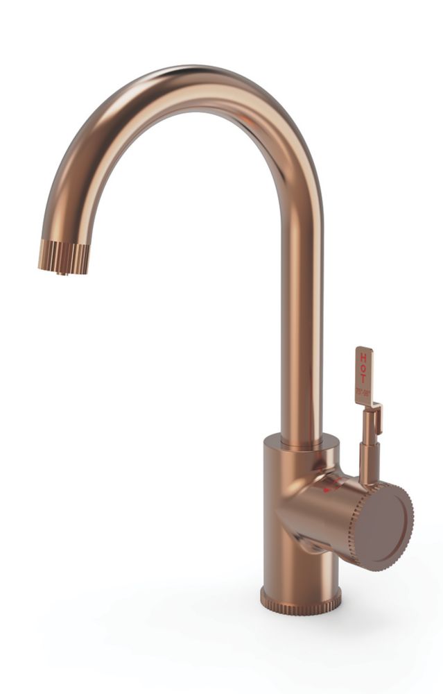 Image of ETAL Industrial Single Lever 3-in-1 Hot Water Kitchen Tap Copper 