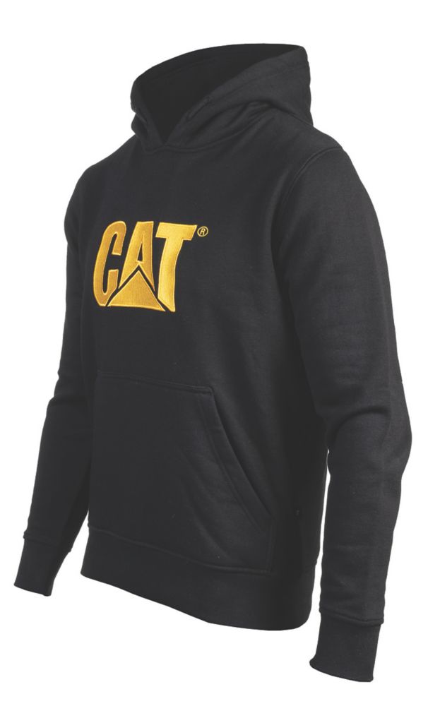 Image of CAT Trademark Hooded Sweatshirt Black Small 36-38" Chest 