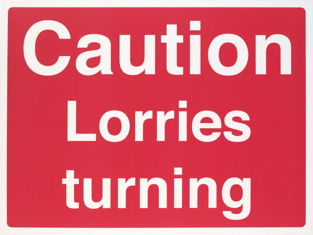 Image of "Caution Lorries Turning" Sign 450mm x 600mm 