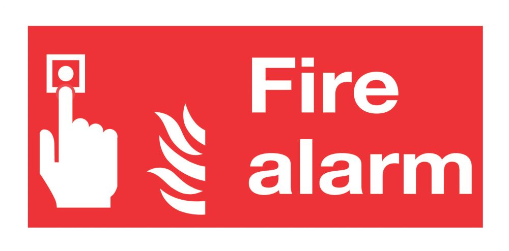 Image of Non Photoluminescent "Fire Alarm" Signs 100mm x 200mm 50 Pack 