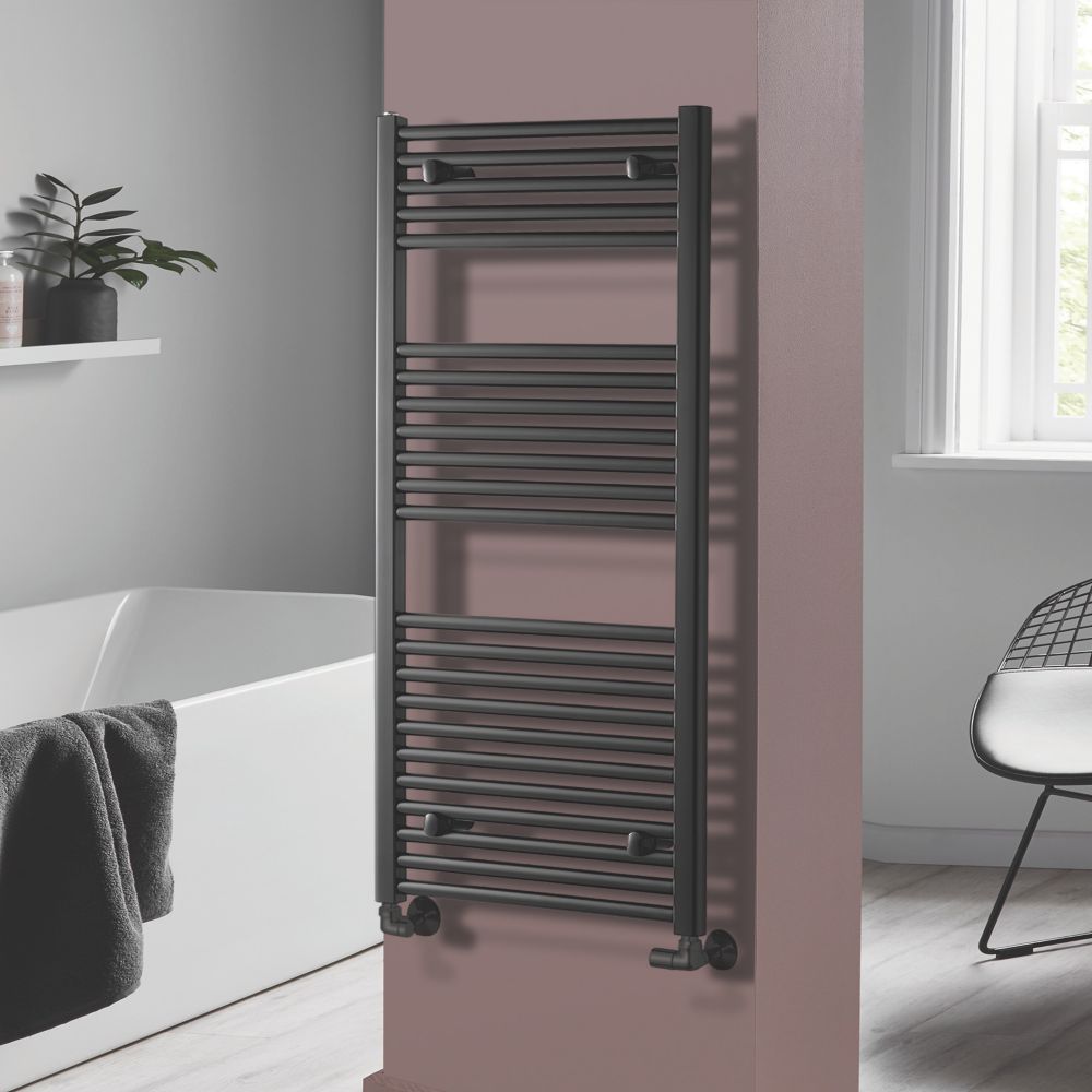 Image of Towelrads Pisa Premium Towel Radiator 1200mm x 600mm Black 2296BTU 