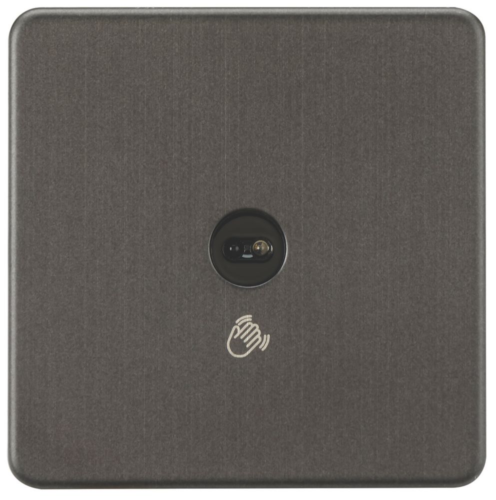 Image of Knightsbridge 2.1A 1-Gang 1-Way Light Switch Smoked Bronze with Black Inserts 