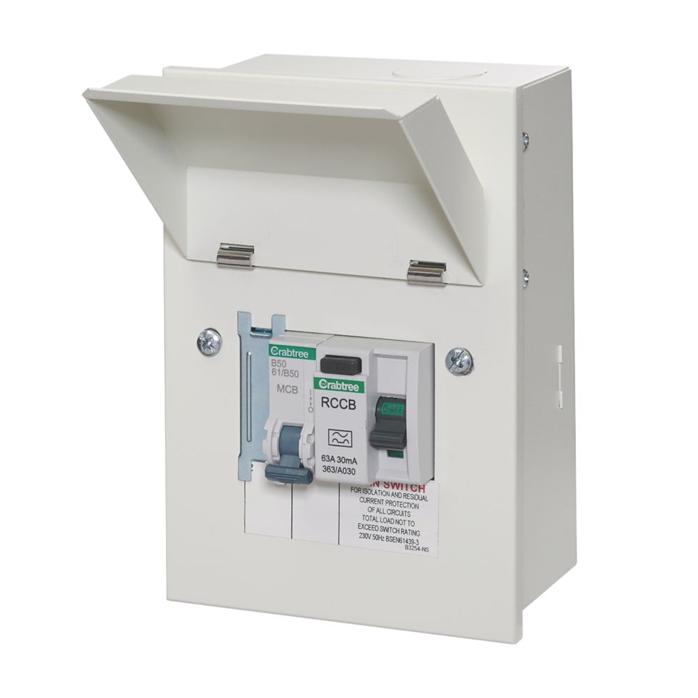 Image of Crabtree Starbreaker 4-Module 2-Way Populated Shower Consumer Unit 