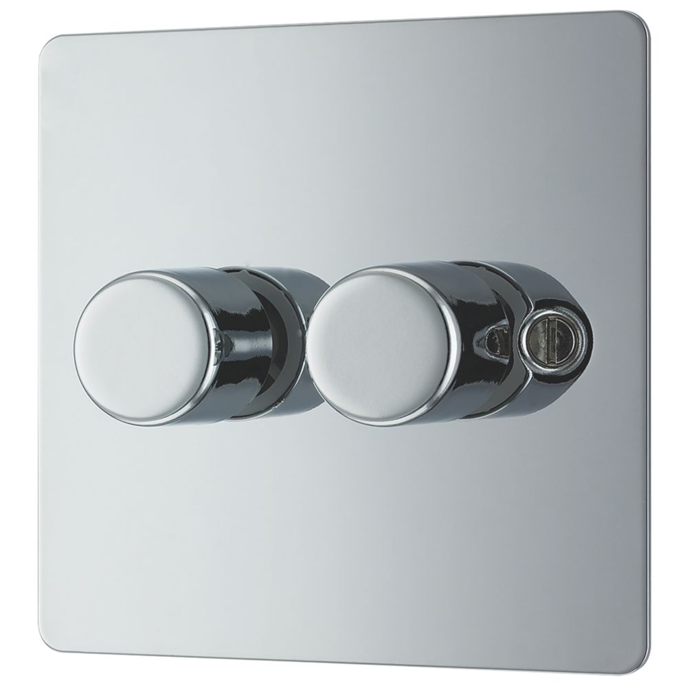 Image of LAP 2-Gang 2-Way LED Dimmer Switch Polished Chrome 