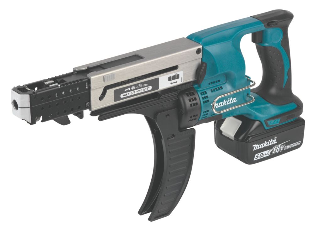 Image of Makita DFR750RTE 18V 2 x 5.0Ah Li-Ion LXT Cordless Auto-Feed Screwdriver 