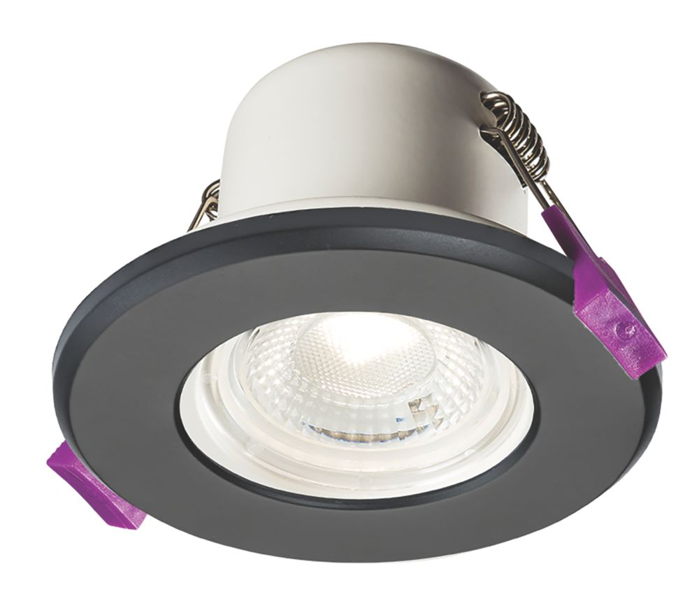 Image of Knightsbridge CFR Fixed Fire Rated LED Downlight Black 5W 570lm 