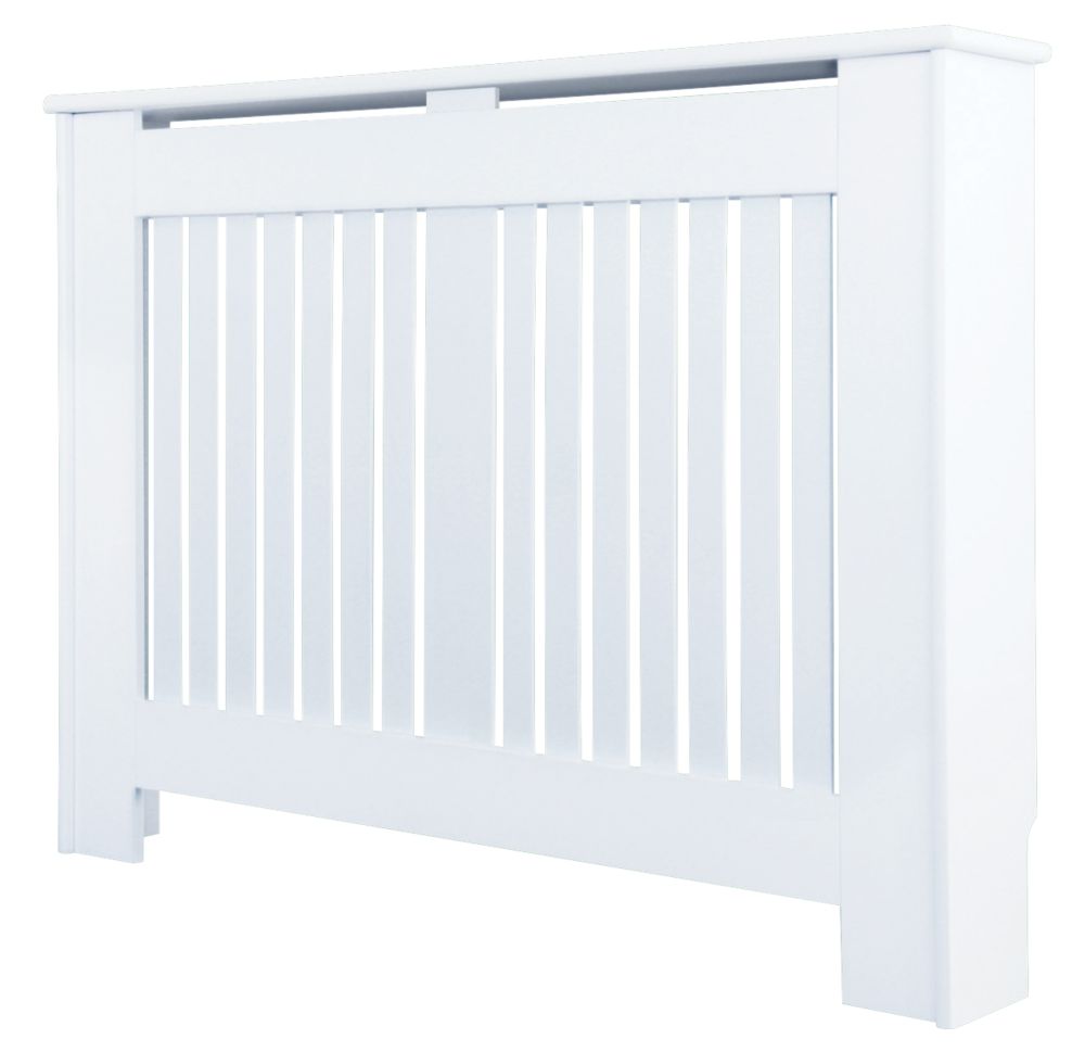 Image of Contemporary Kensington Radiator Cover Small White 1020mm x 180mm x 800mm 