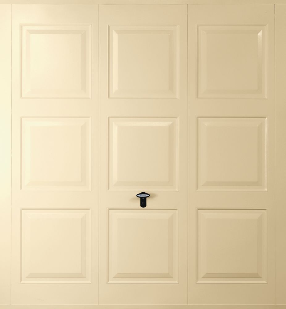 Image of Gliderol Georgian 8' x 7' Non-Insulated Framed Steel Up & Over Garage Door Ivory 