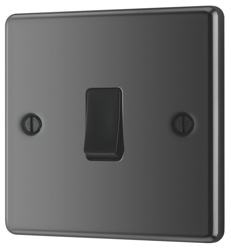 Image of LAP 10AX 1-Gang 2-Way Light Switch Black Nickel with Black Inserts 