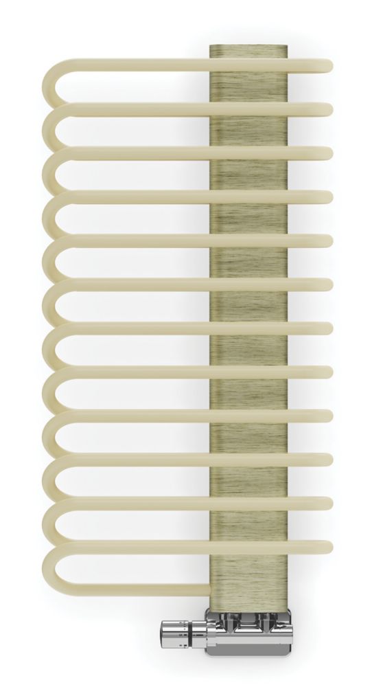 Image of Terma Michelle Designer Towel Rail 780mm x 400mm Cream / Brass 1244BTU 