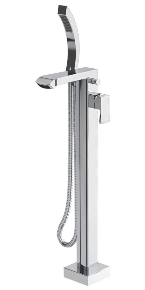 Image of Bristan Descent Floor-Mounted Bath Shower Mixer Tap Chrome 