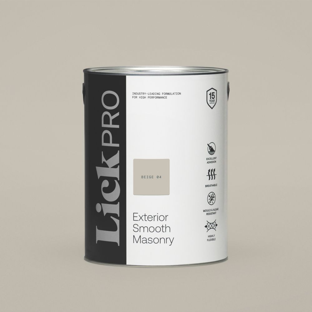 Image of LickPro Exterior Smooth Masonry Paint Beige 04 5Ltr 