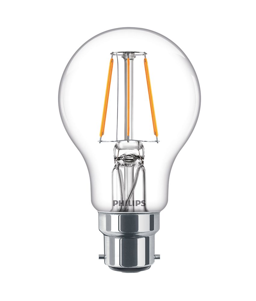 Image of Philips BC A60 LED Light Bulb 470lm 4.3W 3 Pack 
