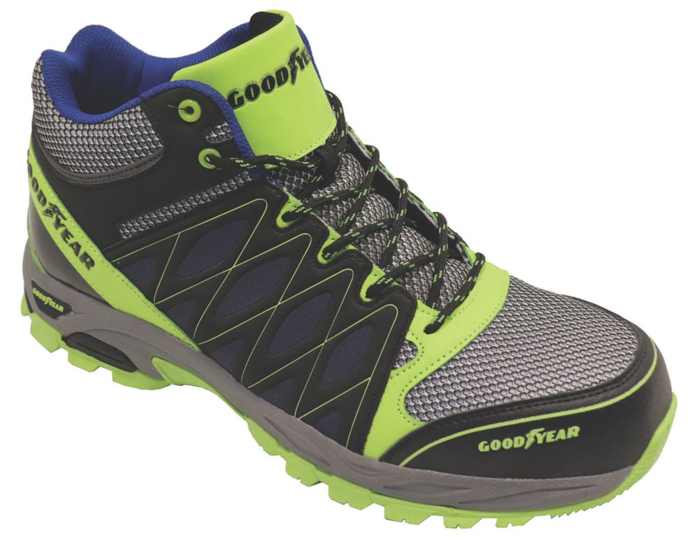 Image of Goodyear GYBT1533 Metal Free Safety Trainer Boots Black / Blue / Yellow Size 8 