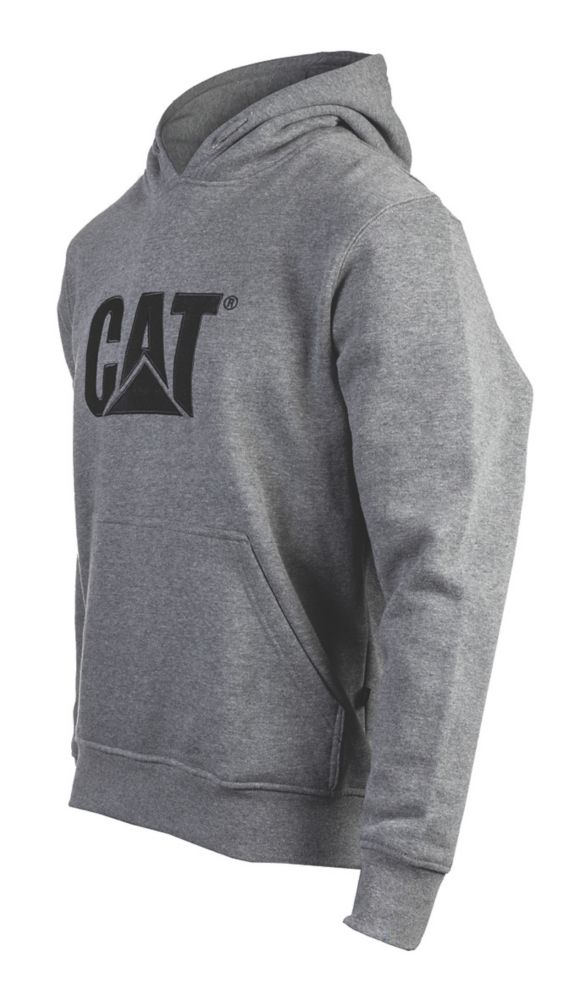 Image of CAT Trademark Hooded Sweatshirt Heather Grey Medium 38-40" Chest 