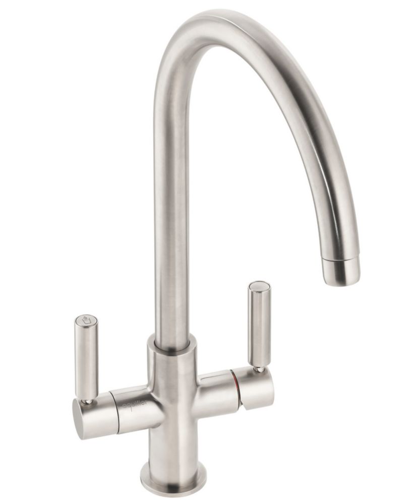 Image of Abode Globe Aquifier 3-Way Deck-Mounted Filter Tap Brushed Nickel 