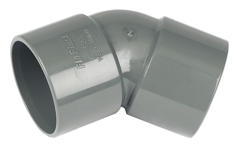 Image of FloPlast Bends 135Â° Grey 40mm 5 Pack 