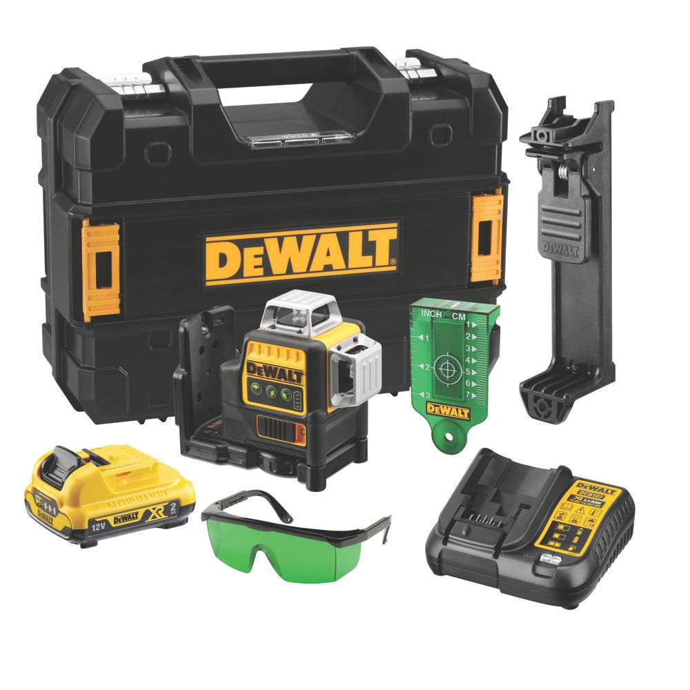 Image of DeWalt DCE089D1G-GB 12V 1 x 2.0Ah Li-Ion XR Green Self-Levelling Multi-Line Laser Level 