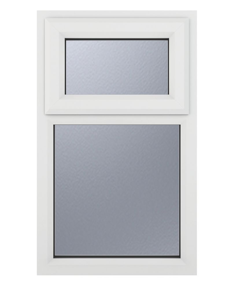 Image of Crystal Top Opening Obscure Triple-Glazed Casement White uPVC Window 905mm x 1040mm 