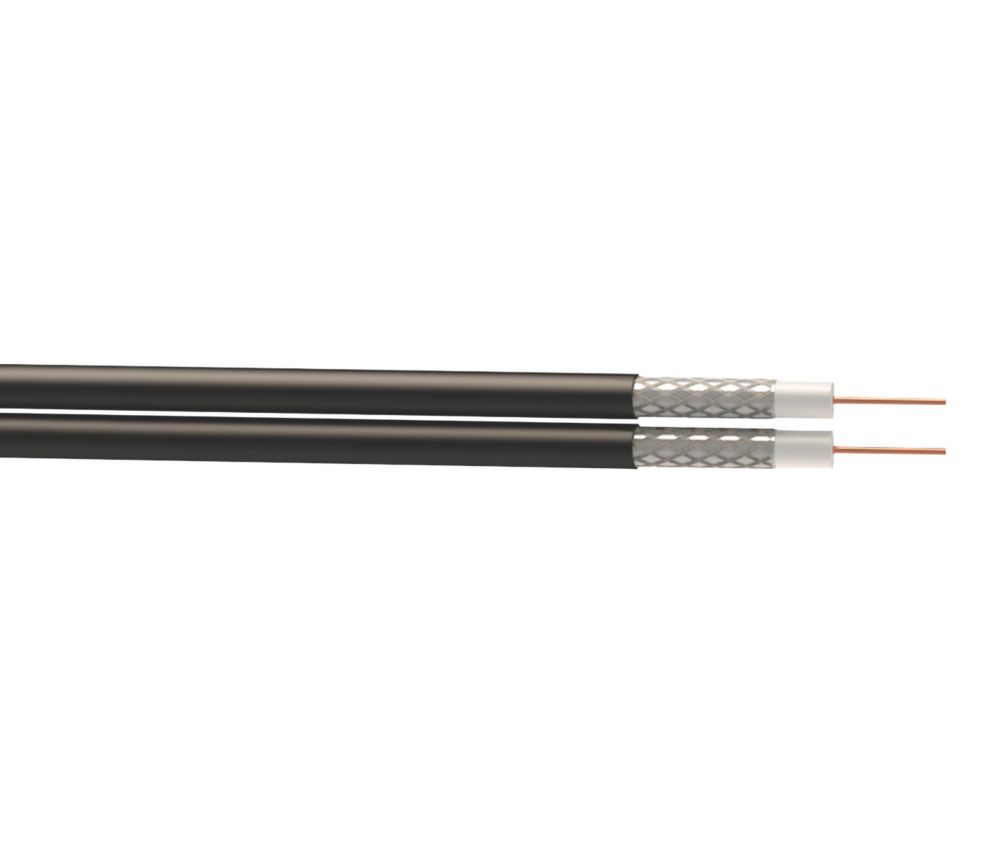 Image of Time RG6 Black 2-Core Shotgun Coaxial Cable 25m Drum 