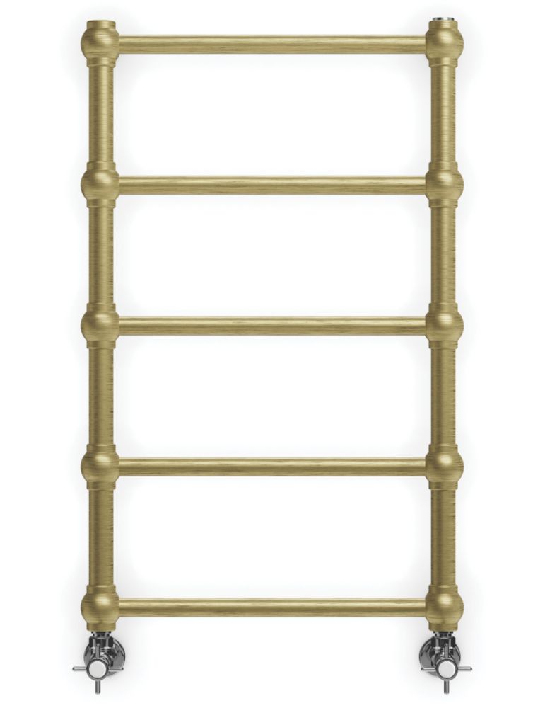 Image of Terma Retro Designer Towel Rail 800mm x 504mm Brass 501BTU 