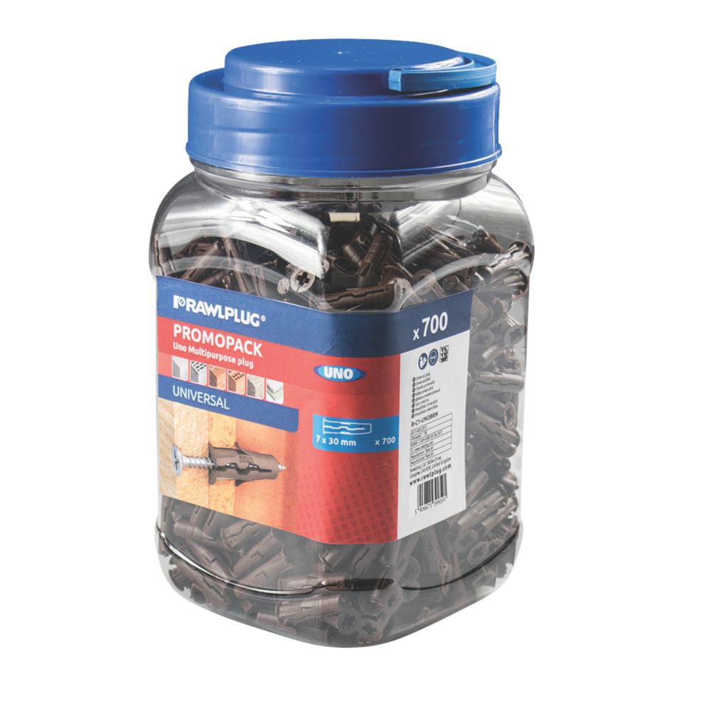 Image of Rawlplug Uno Wall Plugs 7mm x 30mm 700 Pack 