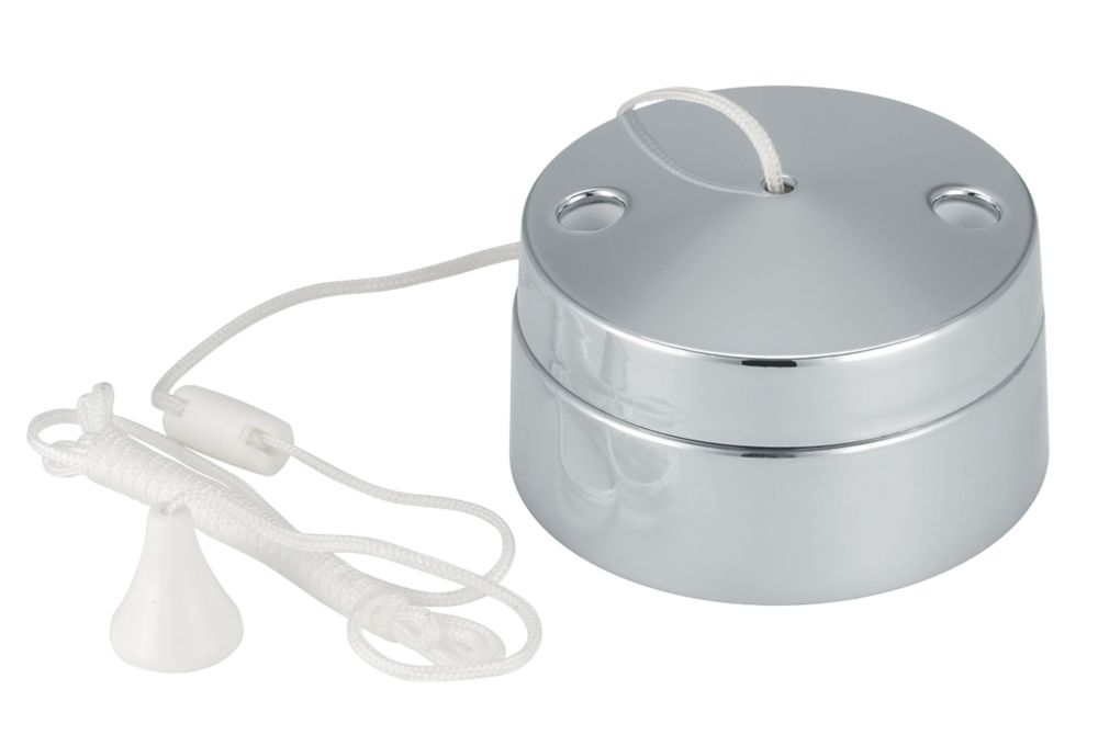 Image of LAP 6A 2-Way Pull Cord Switch Polished Chrome 