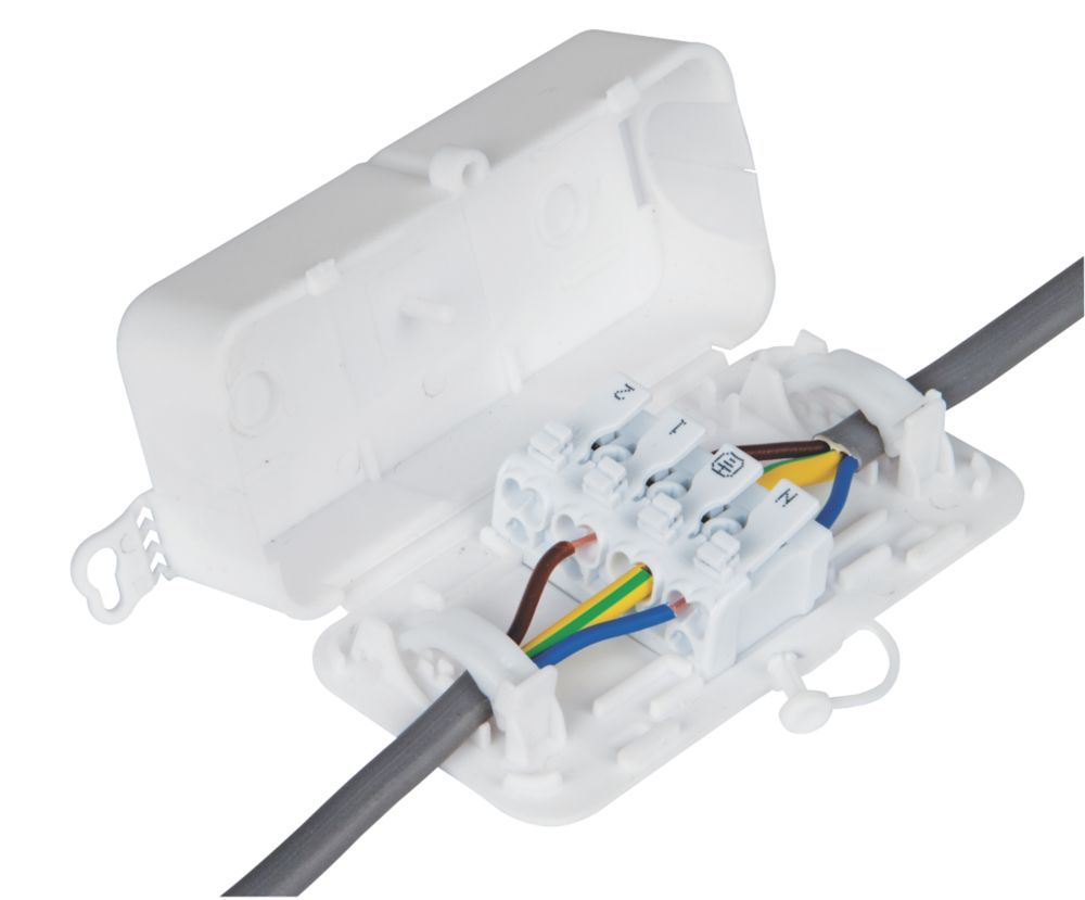 Image of Debox 16A 2SL In-line Junction Box 50 x 29 x 97mm White 