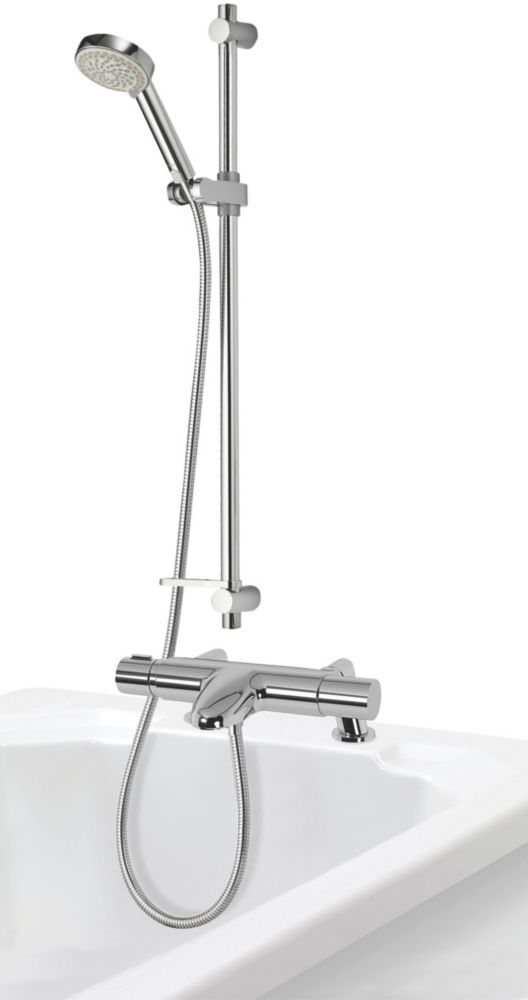 Image of Aqualisa Midas 110 BSM Deck-Fed Exposed Chrome Thermostatic Bath/Shower Mixer 