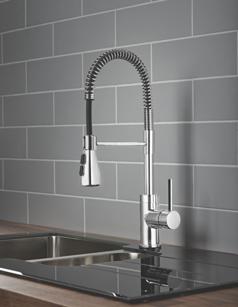 Image of Seville Pull-Out Spray Mono Mixer Kitchen Tap Chrome 