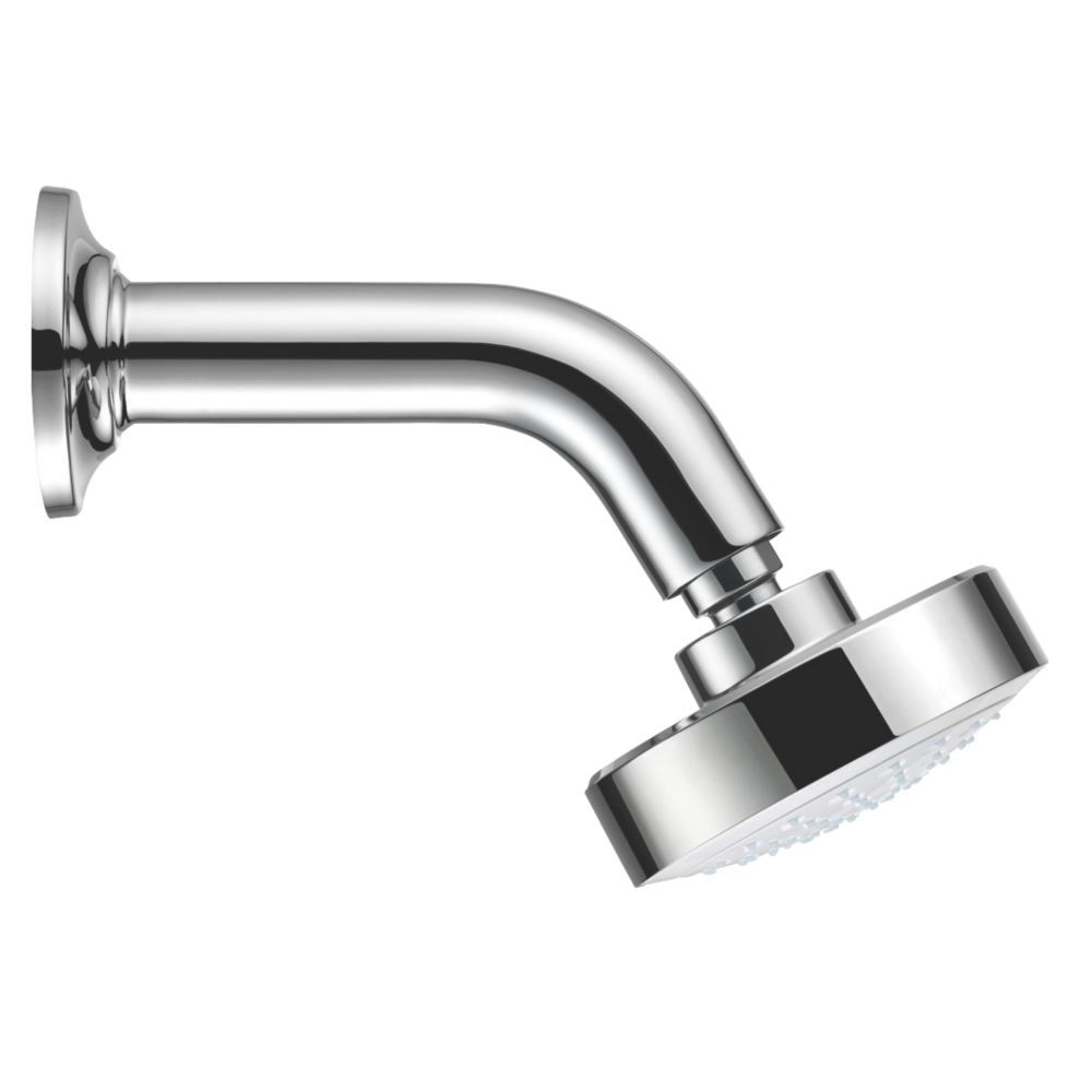 Image of Mira Beat Fixed Shower Head & Arm Chrome / White 100mm 