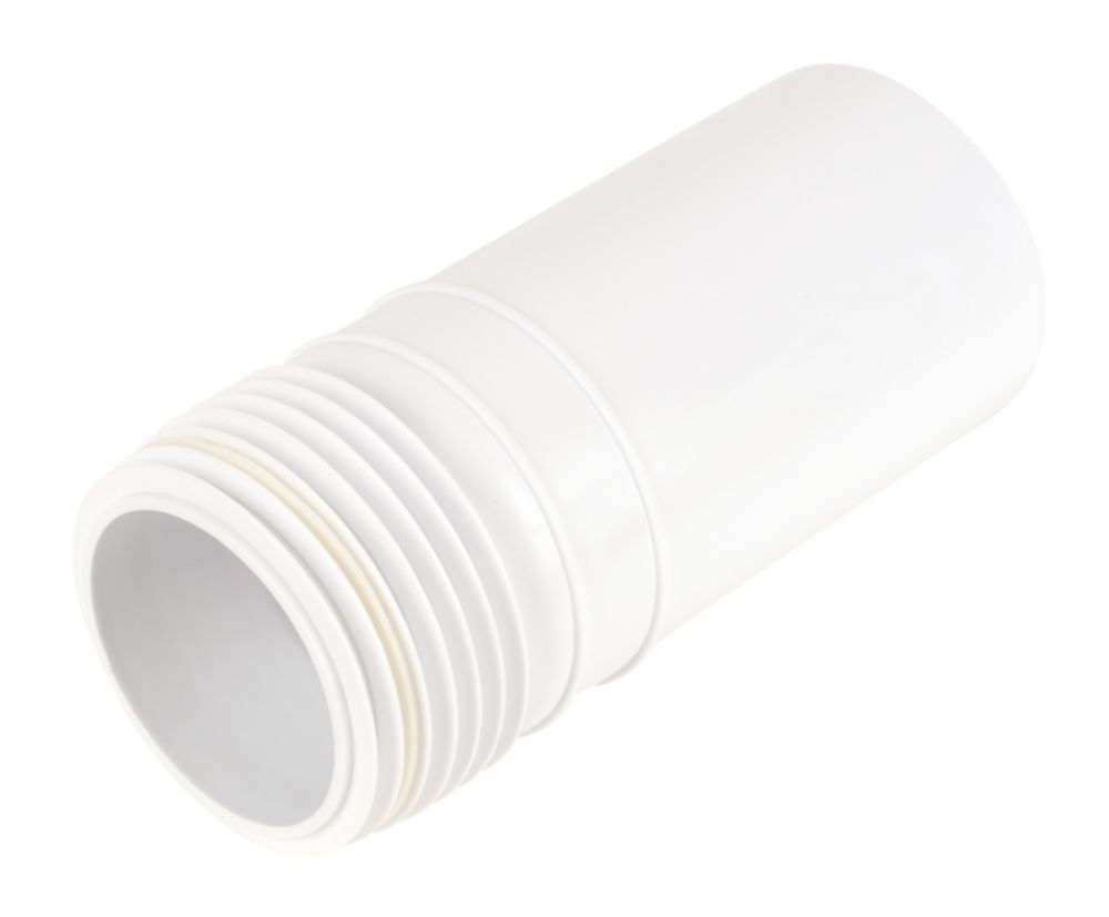 Image of McAlpine MACFIT Rigid Straight Pan Connector Extension Piece White 250mm 