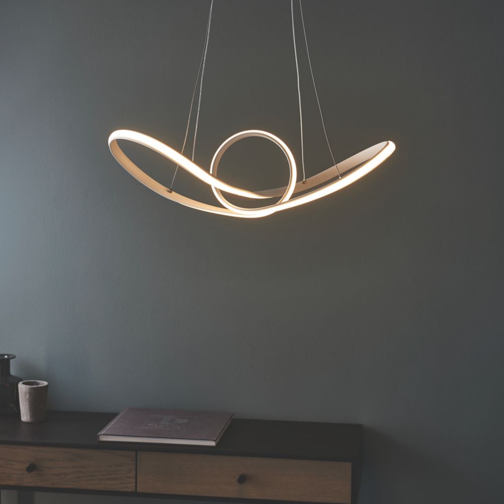 Image of Quay Design Paradigm LED Pendant Light Matt White 31W 2400lm 