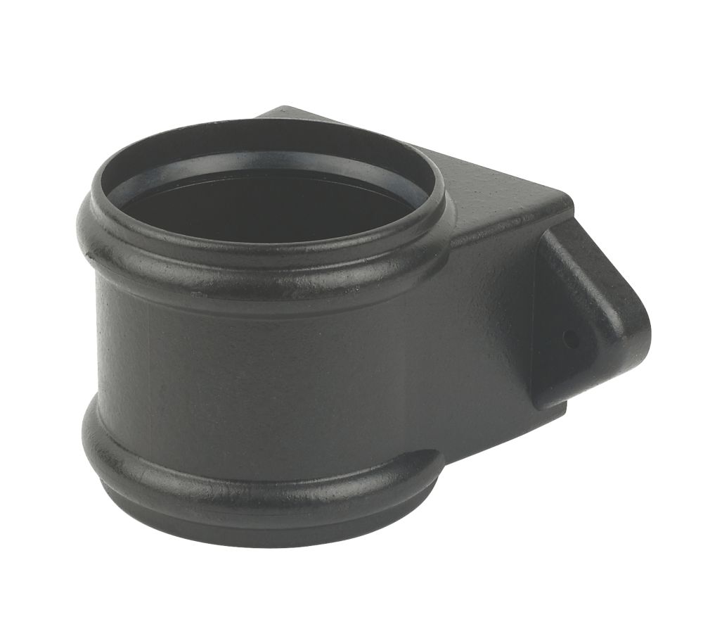 Image of FloPlast Cast Iron Effect Push-Fit Double Socket Pipe Coupler Black 110mm 