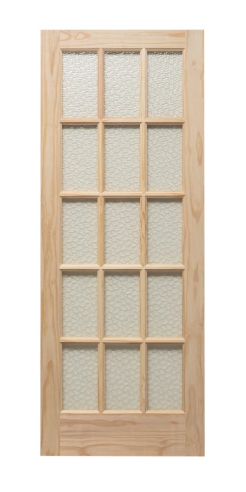 Image of Traditional Knotty 15-Obscure Light Unfinished Pine Wooden Traditional Internal Door 1981mm x 762mm 