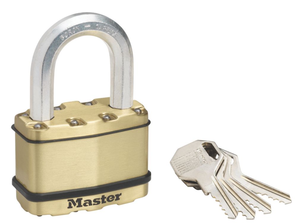 Image of Master Lock Excell Laminated Steel Weatherproof Long Shackle Padlock 64mm 