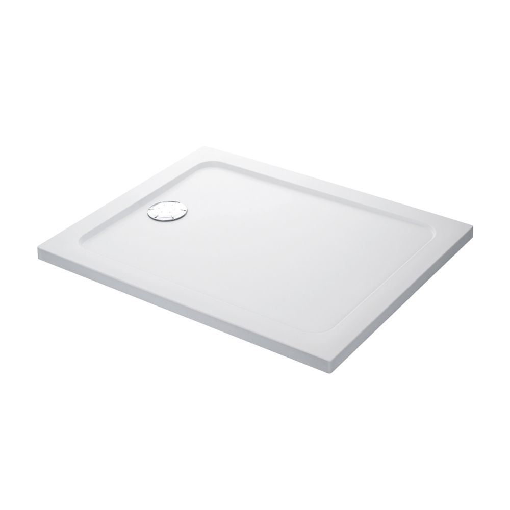 Image of Mira Flight Safe Rectangular Shower Tray with Upstands White 900mm x 760mm x 40mm 